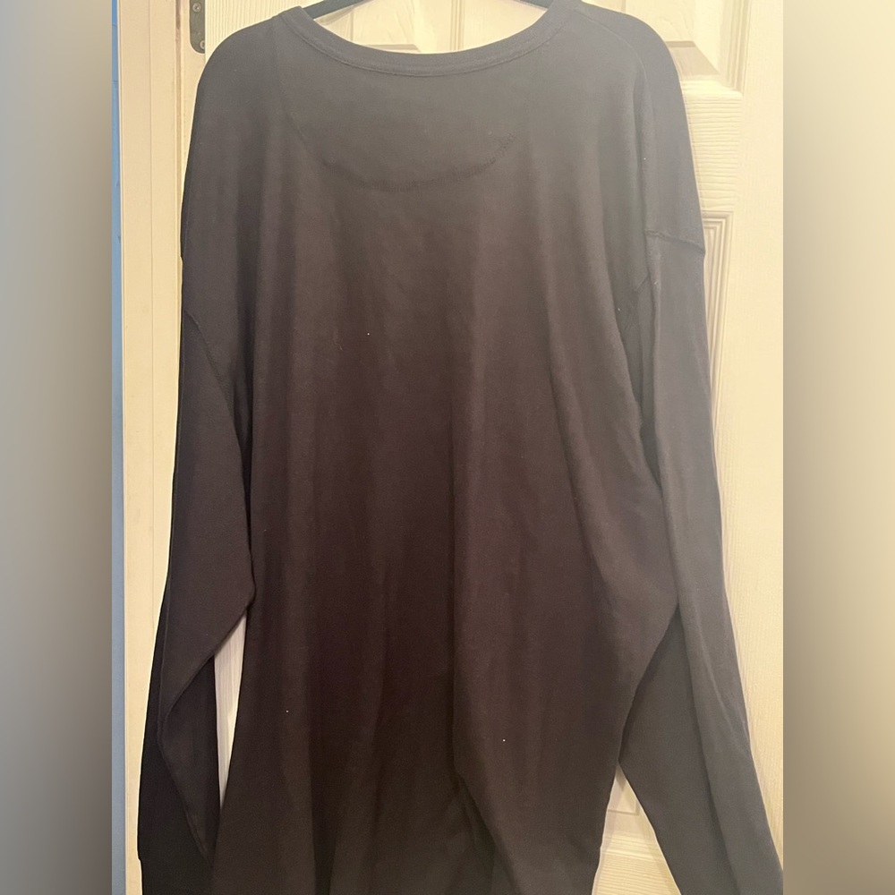 3XL Big and Tall Basic Editions Black Ribbed Knit Top - Picture 2 of 5